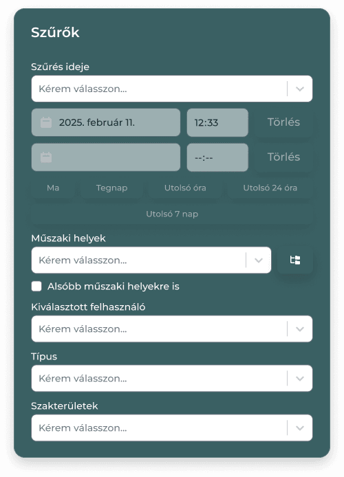 TAMMS 3.38.0 - Szűrő modulja