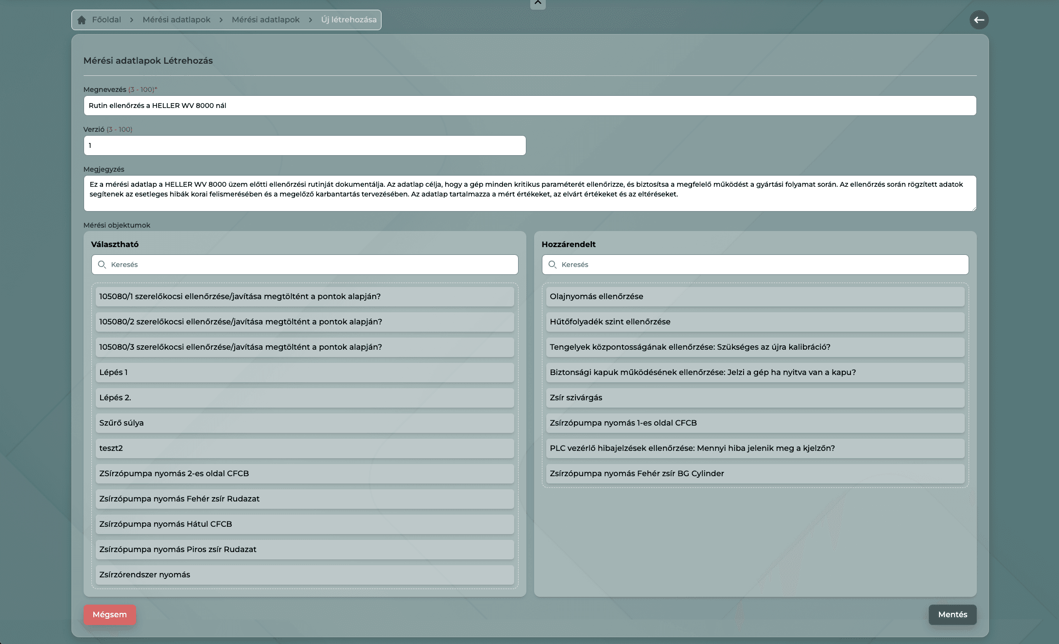 TAMMS Rugalmas létrehozás